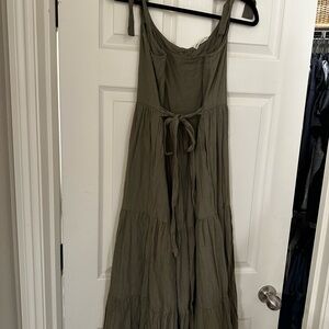 Elegant Olive Green Maxi Dress
